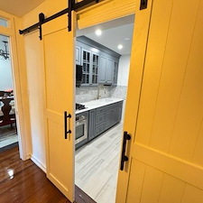 Galley Kitchen Transformation Using Barn Doors in Astoria, Queens 1